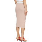Diesel Pink Ribbed Knit Contrast Waistband Midi Skirt