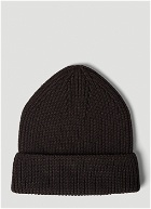 Ribbed Beanie Hat in Brown