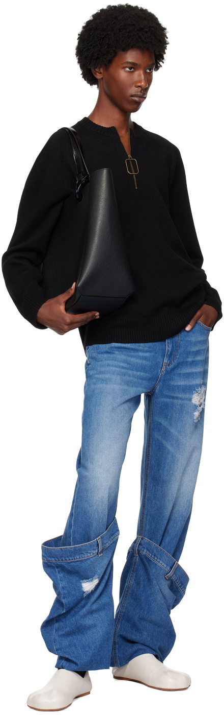【関税込み】JW Anderson ブラック Wire Puller セーター JW Anderson Black Wire Puller Sweater JW Anderson