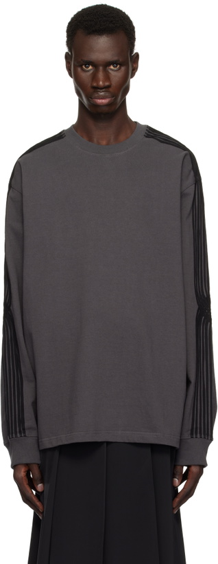 Photo: Song for the Mute Gray 'Appliqué' Crew Neck Pullover Sweatshirt