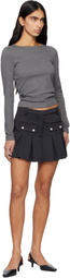 GANNI Black Pleated Miniskirt