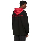 Juun.J Black and Red Print Hoodie