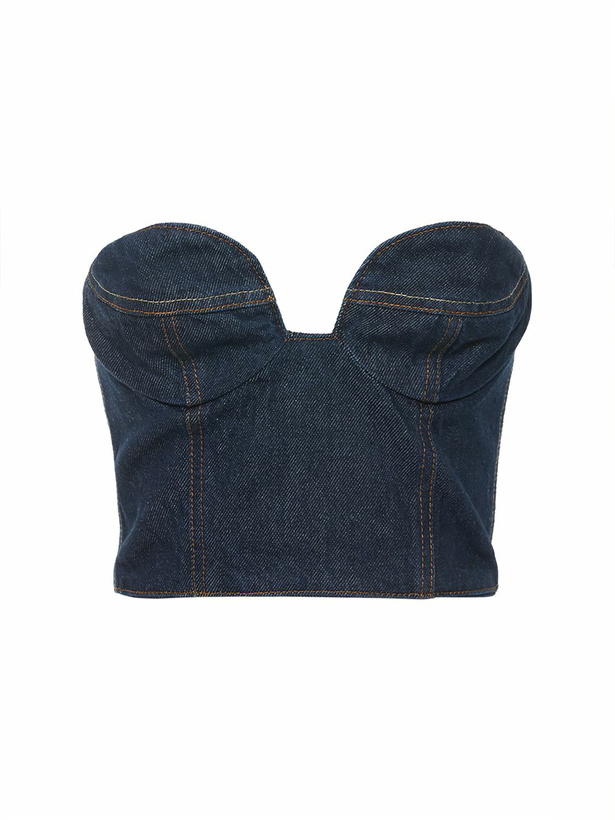 Photo: MAGDA BUTRYM - Cropped Cotton Denim Corset Top