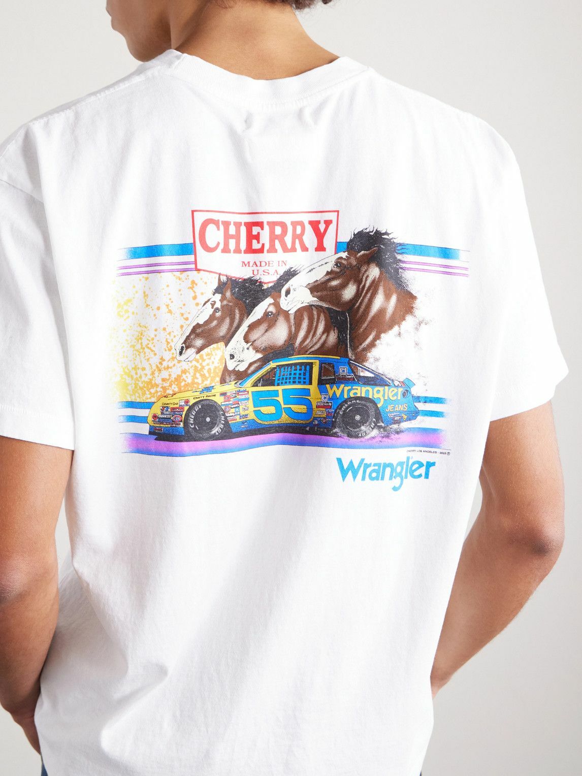 HOT STAFF ジュリー　コンサートツアー　’84 Tシャツ　ホワイト Cherry Los Angeles - Wrangler Horsepower Embroidered Printed