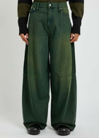 Simone Rocha Darted Wide-leg Jeans Green