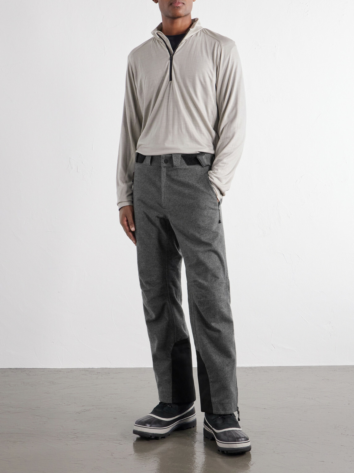 SEASE - Indren Layered Cashmere Padded Ski Pants - Gray