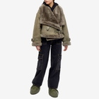 Shoreditch Ski Club Women's Darling Cropped Shearling Jacket in Pebble Grey