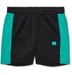 Acne Studios - Logo-Appliquéd Striped Tech-Jersey Shorts - Black