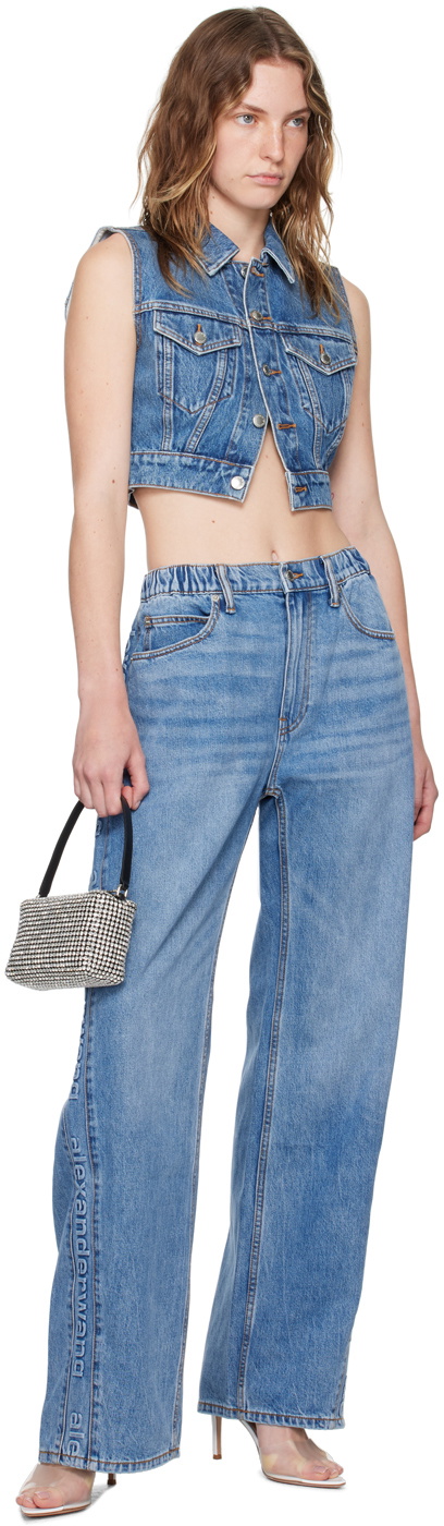 【送料&関税込】Alexander Wang Logo-embossed Balloon Jeans Logo-Embossed Balloon Jeans in VINTAGE LIGHT INDIGO