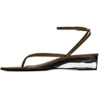 ALAÏA Khaki Invisible Thong Heeled Sandals
