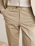 De Petrillo - Tapered Cotton-Twill Suit Trousers - Neutrals