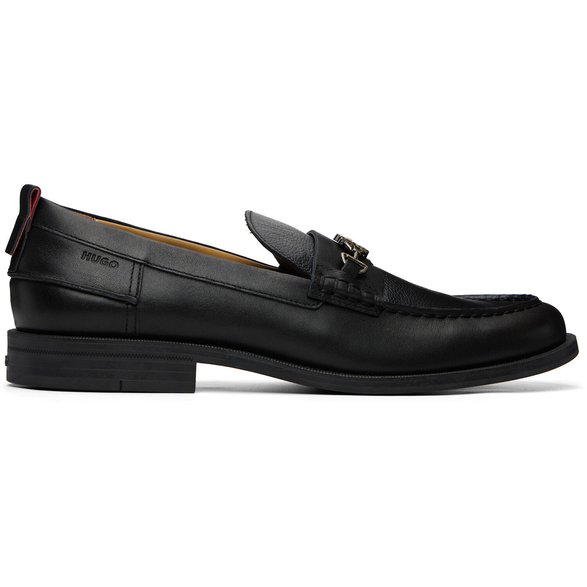 Hugo Black Stacked-Logo Bit Loafers