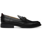 Hugo Black Stacked-Logo Bit Loafers