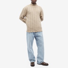 MM6 Maison Margiela Men's Cable Crew Knit in Beige