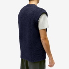 Norse Projects Men's August Flame Alpaca Cardigan Vest in Navy
