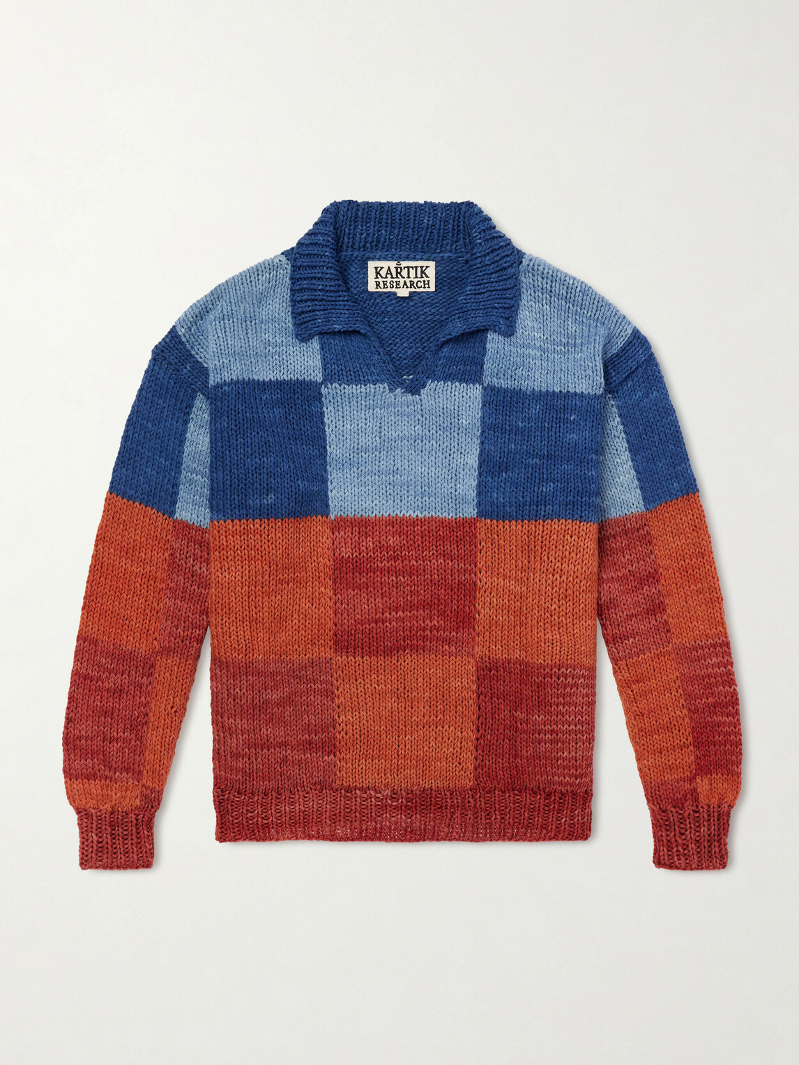 Kartik Research - Patchwork Knitted Wool Sweater - Red