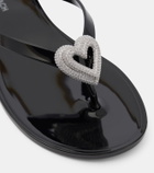 Mach & Mach Double Heart embellished thong sandals