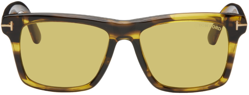 Tom Ford トータスシェル サングラス TOM FORD EYEWEAR Icon square-frame tortoiseshell acetate