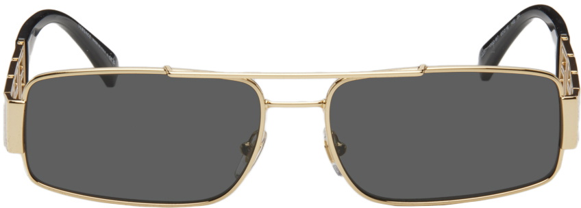 Versace Black & Gold Greca Sunglasses