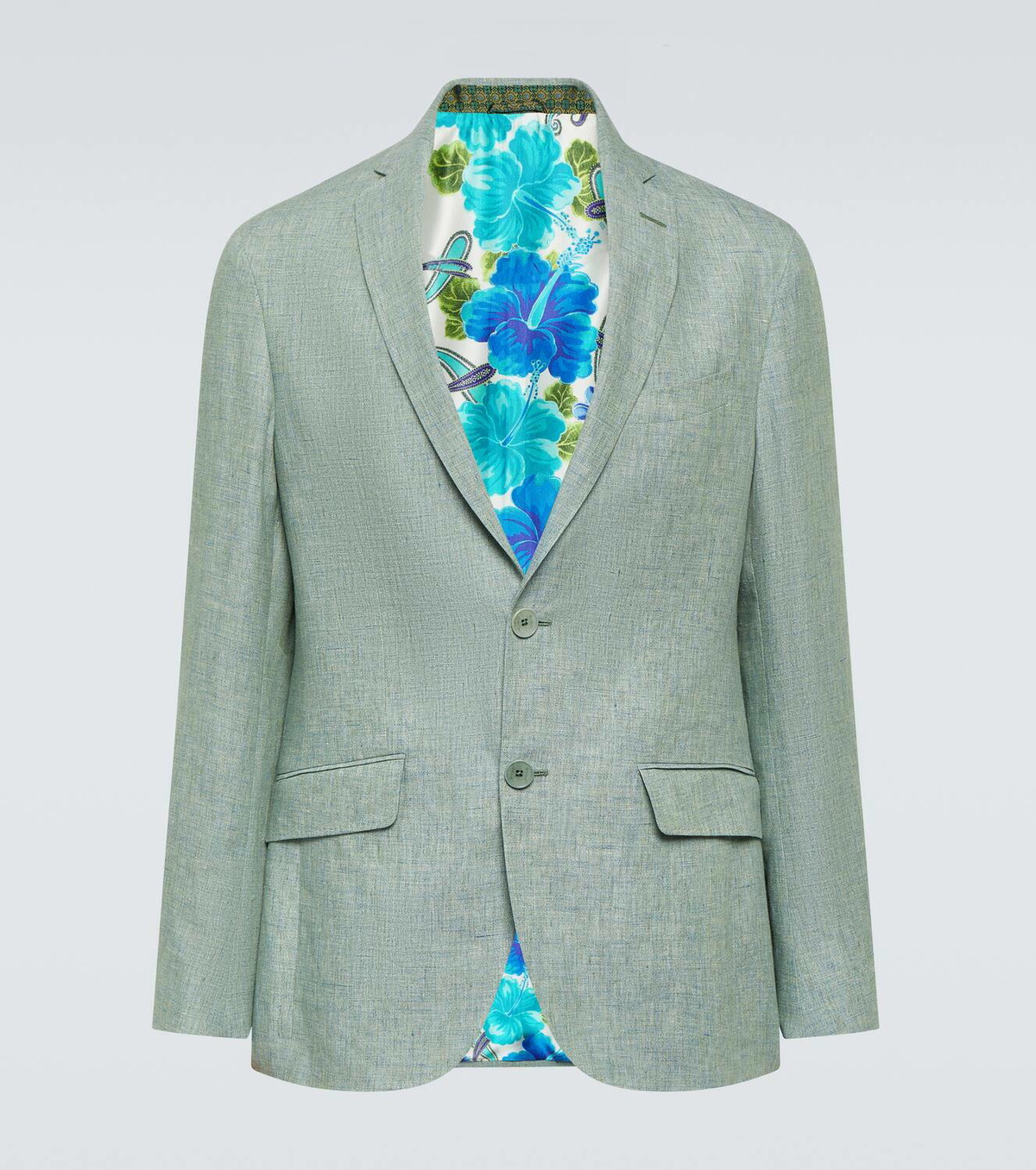 【関税込み】ETRO Pegaso' single-breasted blazer Etro Single-breasted linen blazer Etro