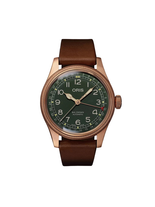Photo: Oris - Big Crown Pointer Date Automatic 40mm Bronze and Leather Watch, Ref. No. 01 754 7741 3167-07 5 20 58BR