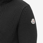 Moncler Men's Zip Collar Knit in Black