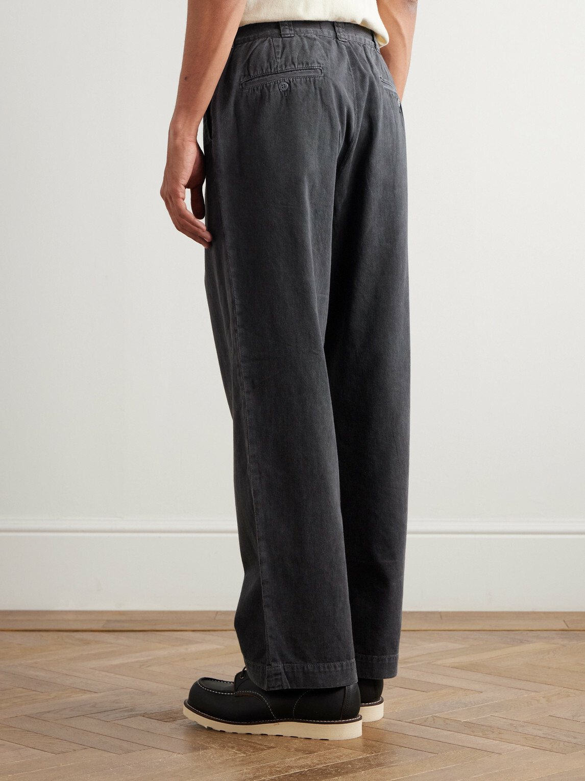 Remi Relief - Straight-Leg Cotton-Twill Trousers - Black