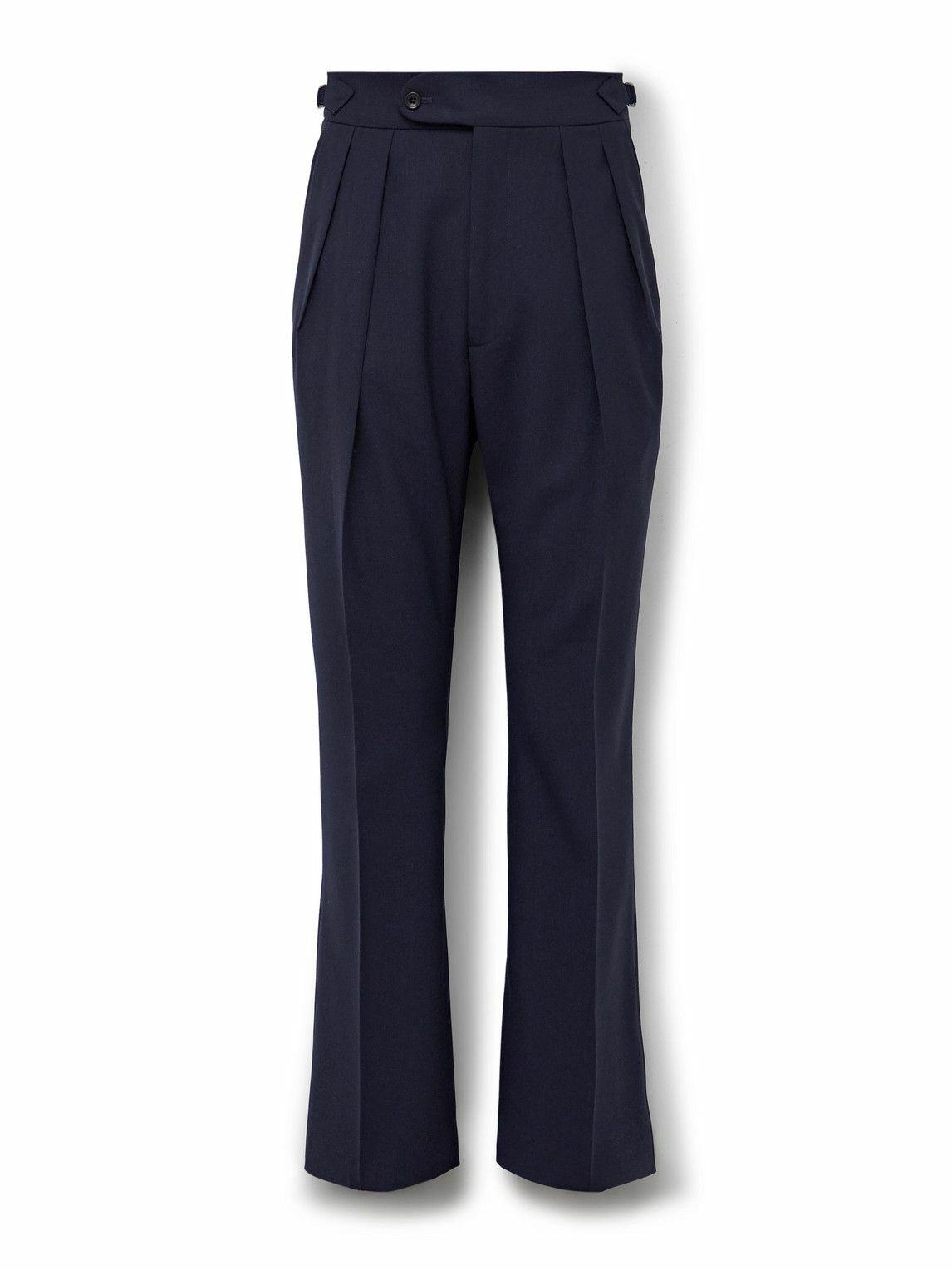 Richard James - Hepworth Slim-Fit Pleated Wool-Crepe Suit Trousers - Blue
