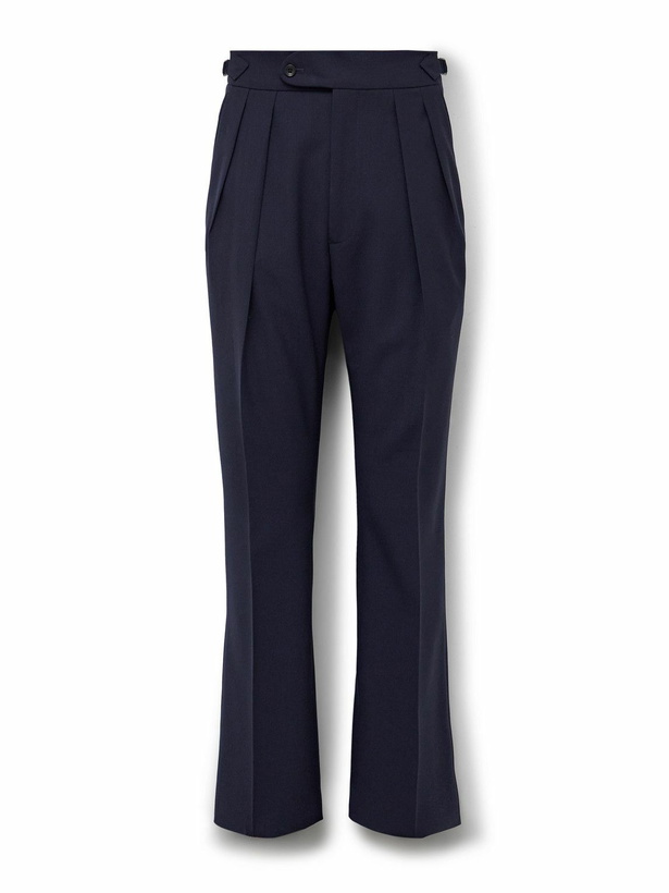 Photo: Richard James - Hepworth Slim-Fit Pleated Wool-Crepe Suit Trousers - Blue