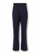 Richard James - Hepworth Slim-Fit Pleated Wool-Crepe Suit Trousers - Blue