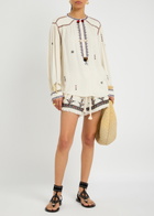 Isabel Marant étoile Pelson Embroidered Woven Blouse Ecru