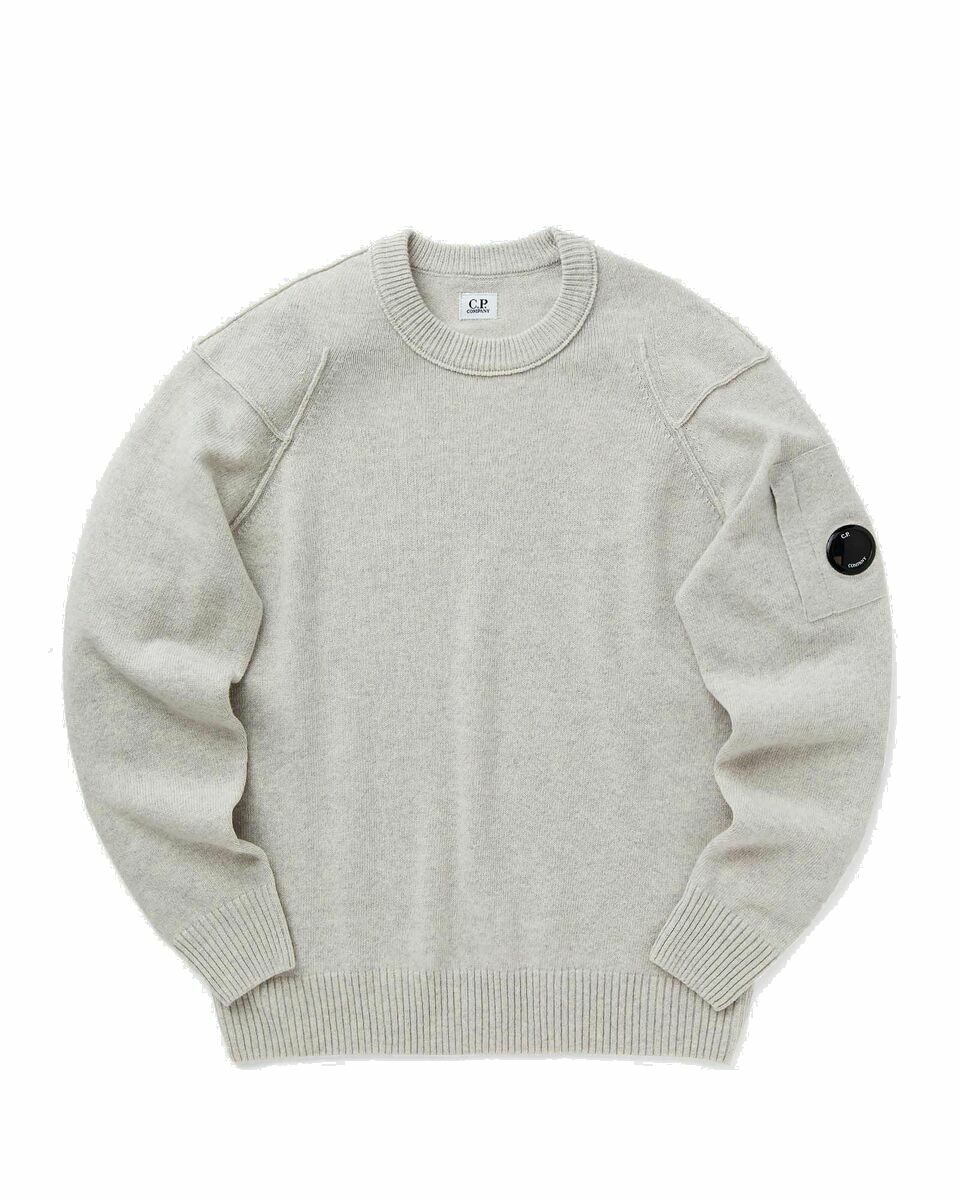 Photo: C.P. Company Lambswool Grs Crew Neck Knit White - Mens - Pullovers