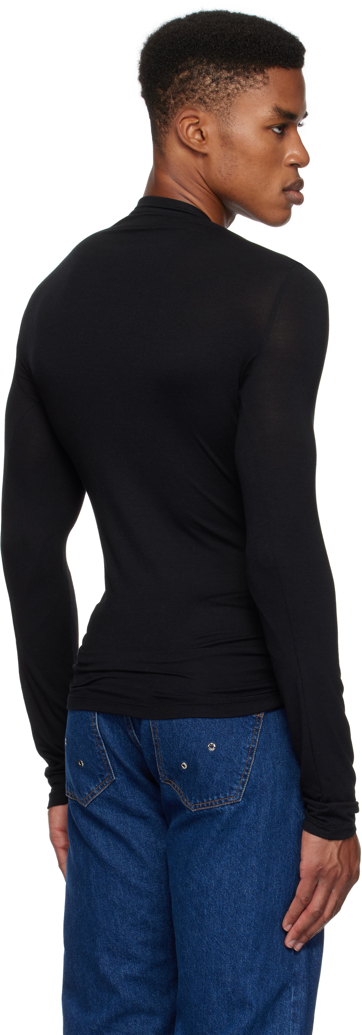 Ludovic de Saint Sernin Black Stud Logo Long Sleeve T-shirt