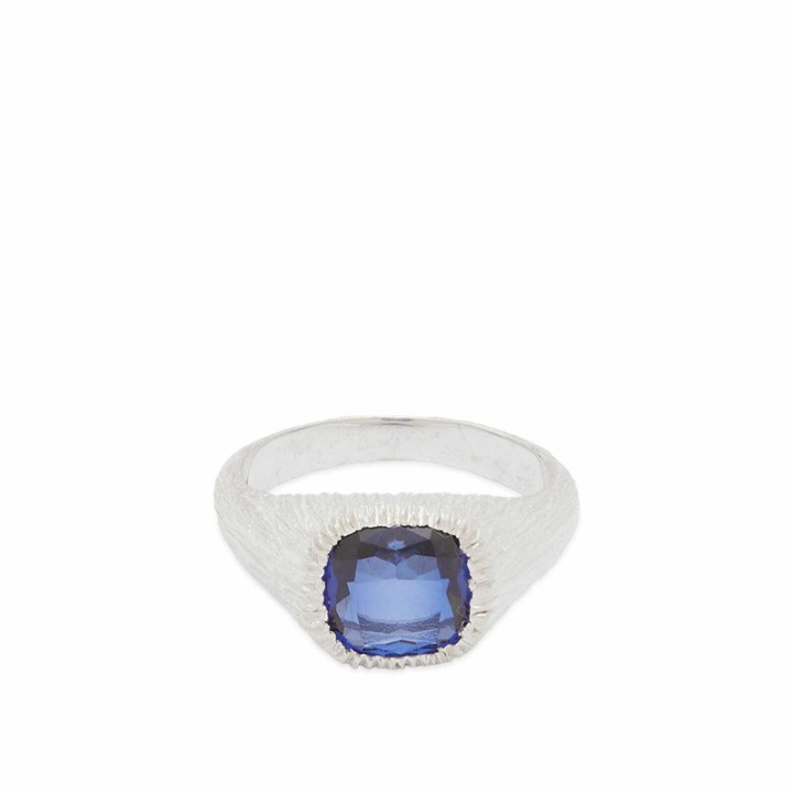 Photo: Bleue Burnham Men's Natures Smile Signet Ring in Silver/Blue