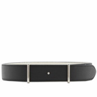 Maison Margiela Men's Reversible 3cm Belt in Black/Greige