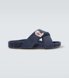 Christian Louboutin Bizzu embroidered logo slides