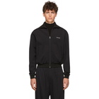 Balenciaga Black Crepe Jersey Zip-Up Jacket