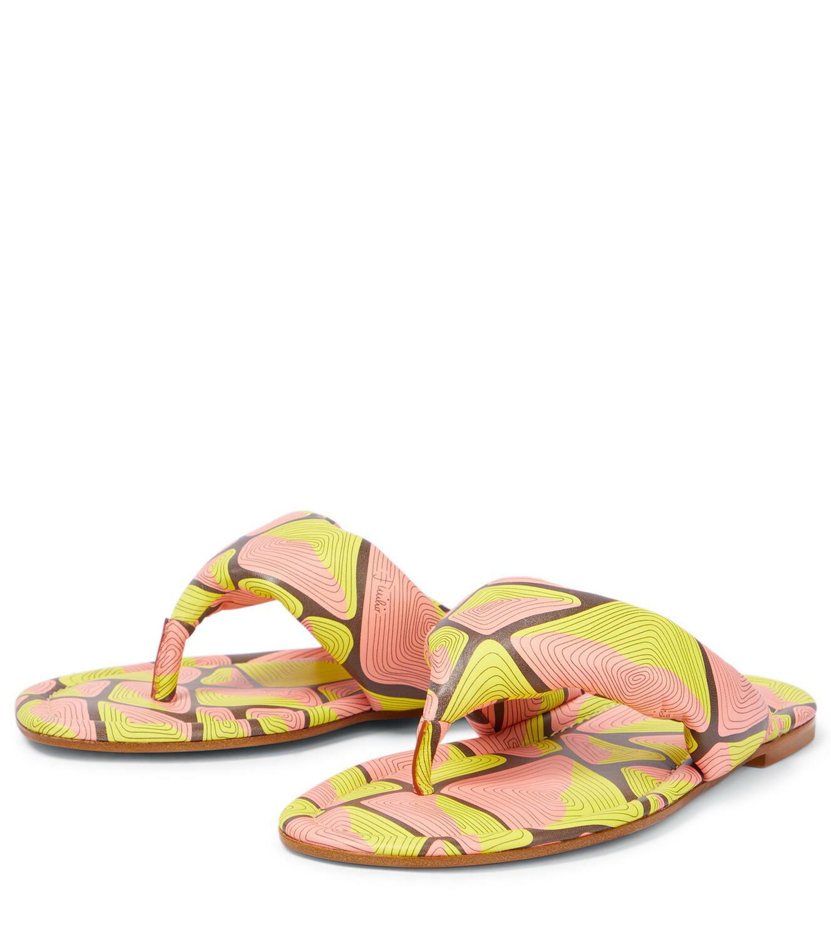 Pucci Printed leather thong sandals