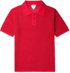 BOTTEGA VENETA - Slim-Fit Open-Knit Polo Shirt - Red