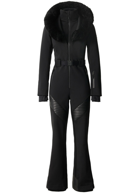 Photo: Mackage Elle Fur-trim Hood Bonded Fleece Shell ski Suit Black