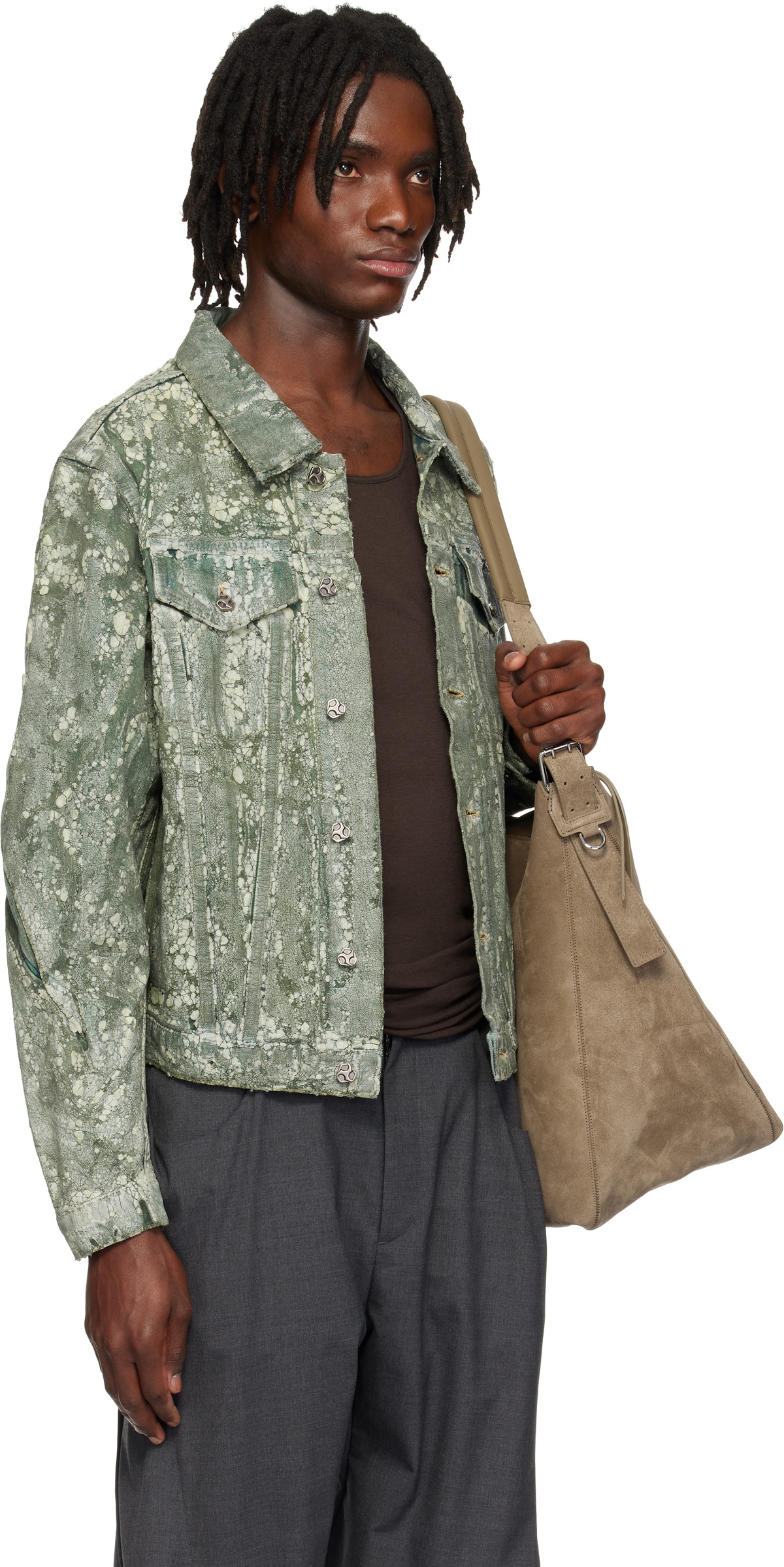 CMMAWEAR Green Terrarium Denim Jacket