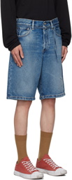 Acne Studios Blue Distressed Denim Shorts