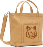 Maison Kitsuné Tan Fox Head Small Tote