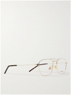 SAINT LAURENT - Aviator-Style Gold-Tone Optical Glasses