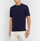 Brunello Cucinelli - Linen and Cotton-Blend T-Shirt - Navy