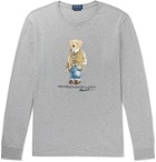 POLO RALPH LAUREN - Slim-Fit Printed Mélange Cotton-Jersey T-Shirt - Gray