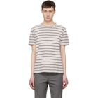 Saint Laurent Grey and Off-White Striped T-Shirt