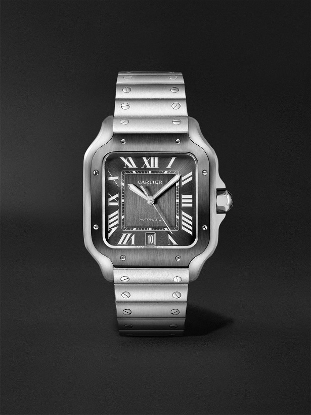 Photo: Cartier - Santos de Cartier Automatic 39.8mm Steel Watch, Ref. No. WSSA0037