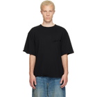 We11done Black Logo Pin-Tucked T-shirt
