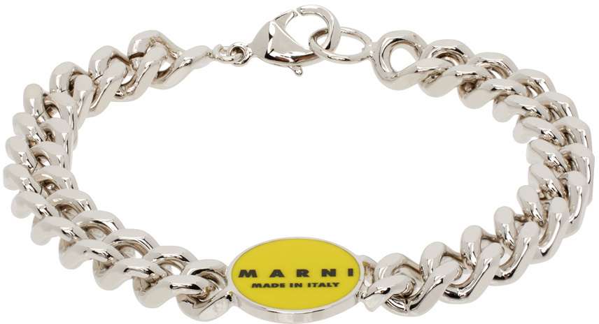 Marni Silver Logo Chain Bracelet